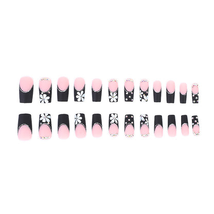 Glamouröses Floral- und Strass-Nagelkunst-Set
