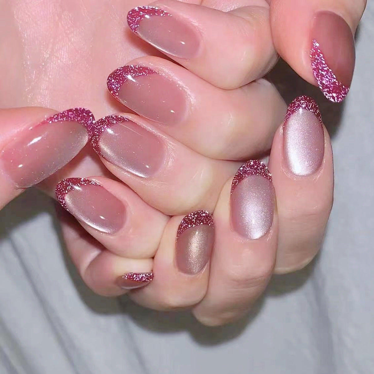 Glamourös Glitter Französischer Tipp Nagelkunst Brehn