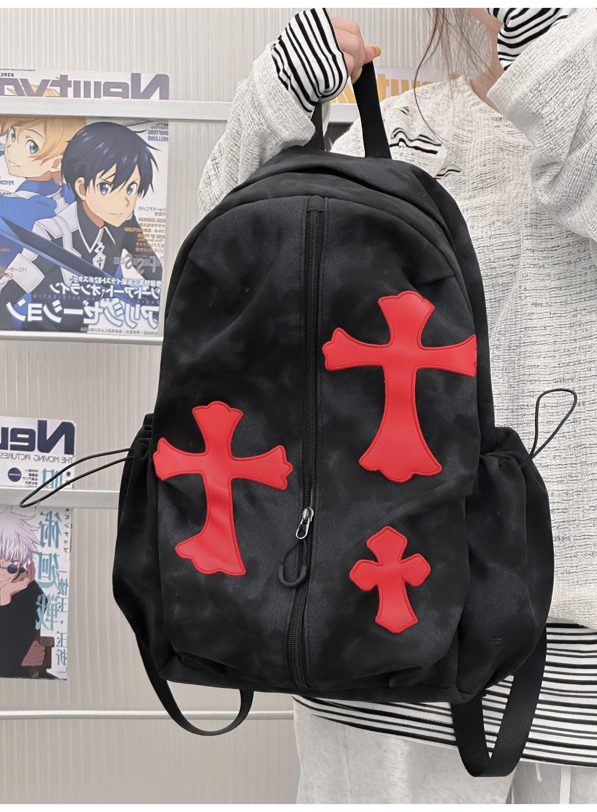 Grafisches Kreuz-Design Rucksack
