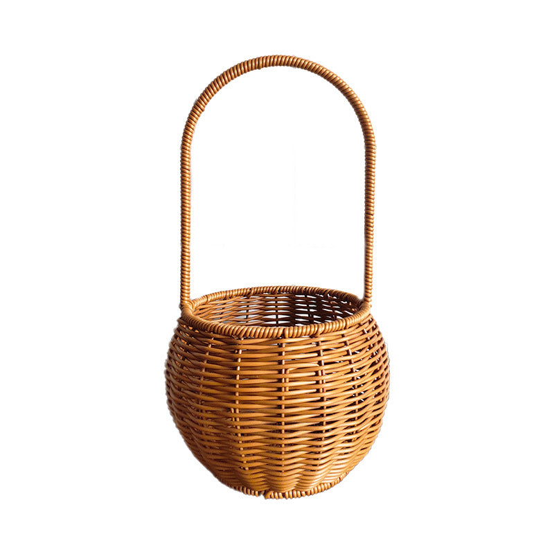 Handgefertigter Rattan Aufbewahrungskorb mit Griff Brehn