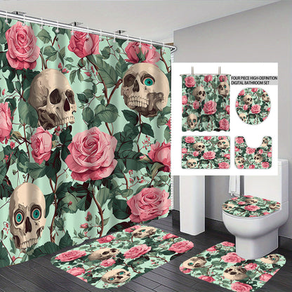 Künstlerisches Skull-Themen Badezimmer Set Brehn