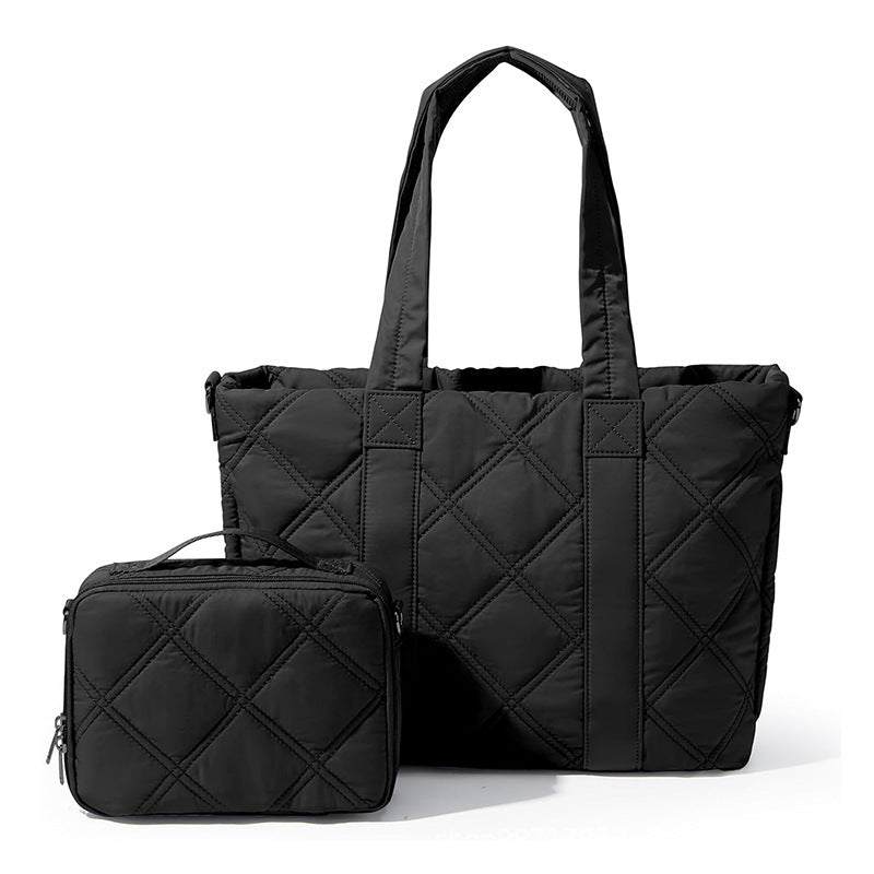 Elegante und Vielseitige Stoffhandtasche mit Abnehmbarem Kosmetiktäschchen Brehn