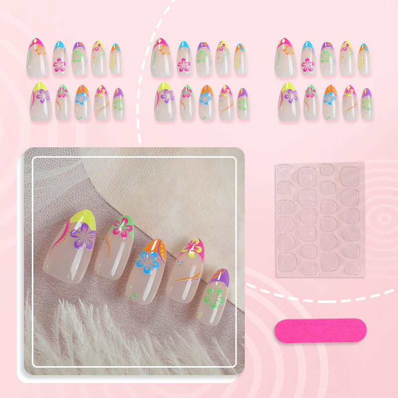 Exotische florale Press-On Nagelkunst Brehn