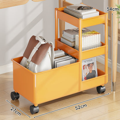 Multi-Ebenen Rollwagen mit tiefem Behälter und stapelbaren Tray-Regalen