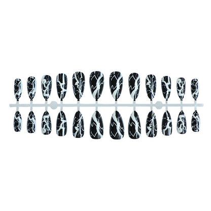 Stylisches Künstlerisches Press-On Nagelkunst Set mit Blitzdesign