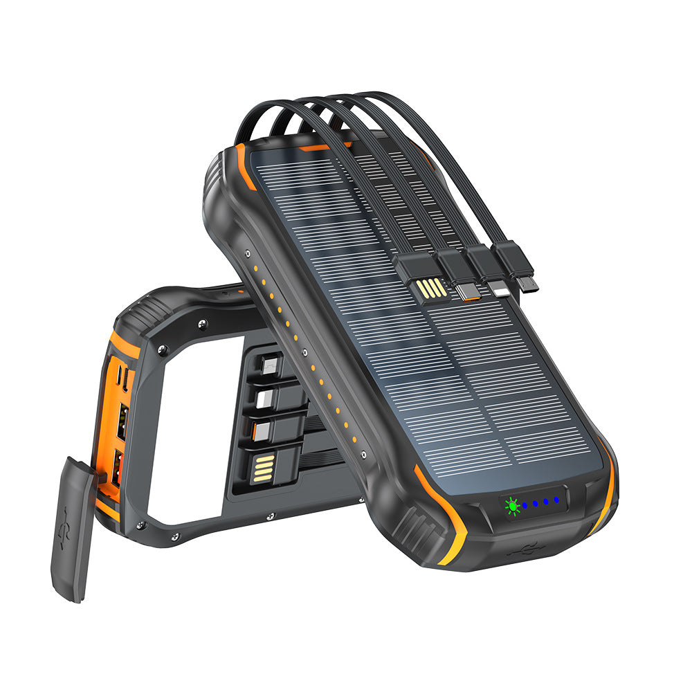 Robuste Solar-Powerbank mit Schnellladefunktion und Integrierter Led-Lampe Brehn