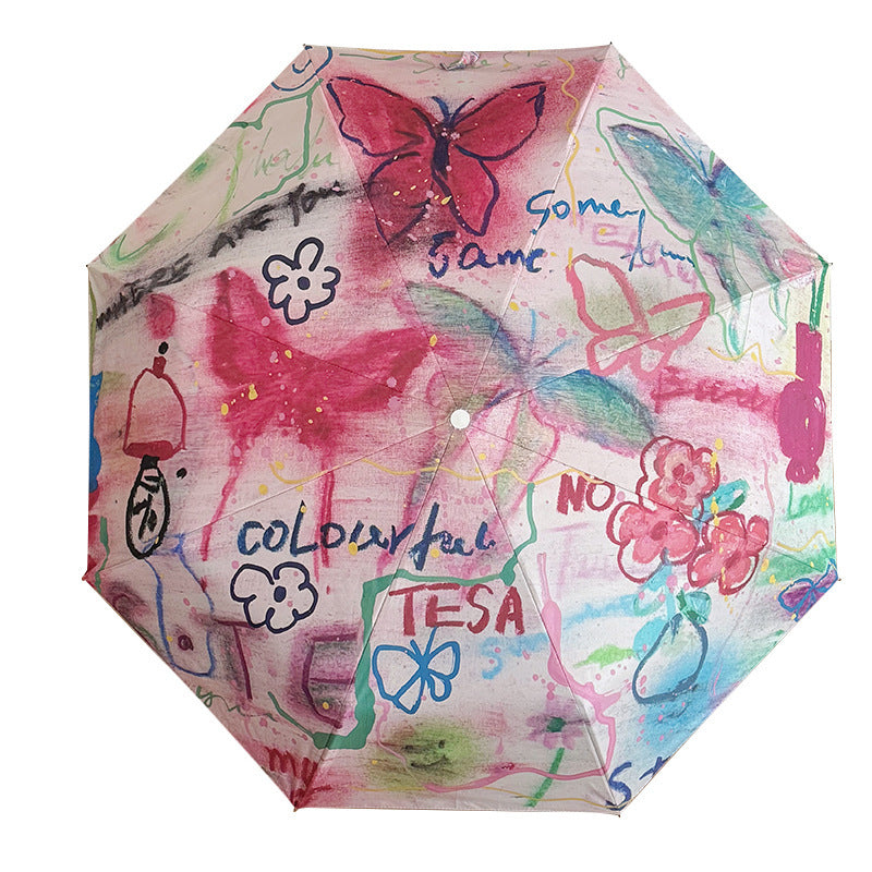 Damen Faltbare Tragetasche mit integriertem Regenschirm Brehn