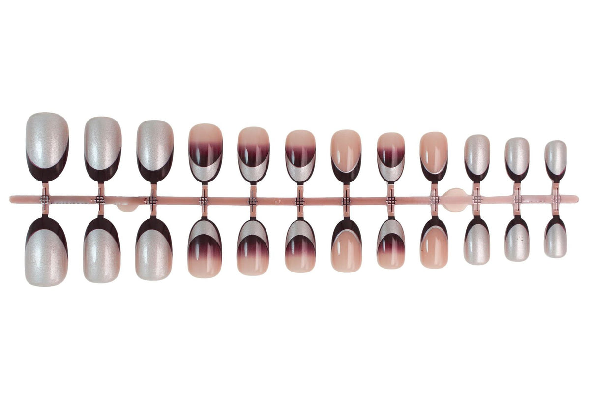 Kunstnagelset mit elegantem Farbverlauf und Glitzerakzenten Brehn