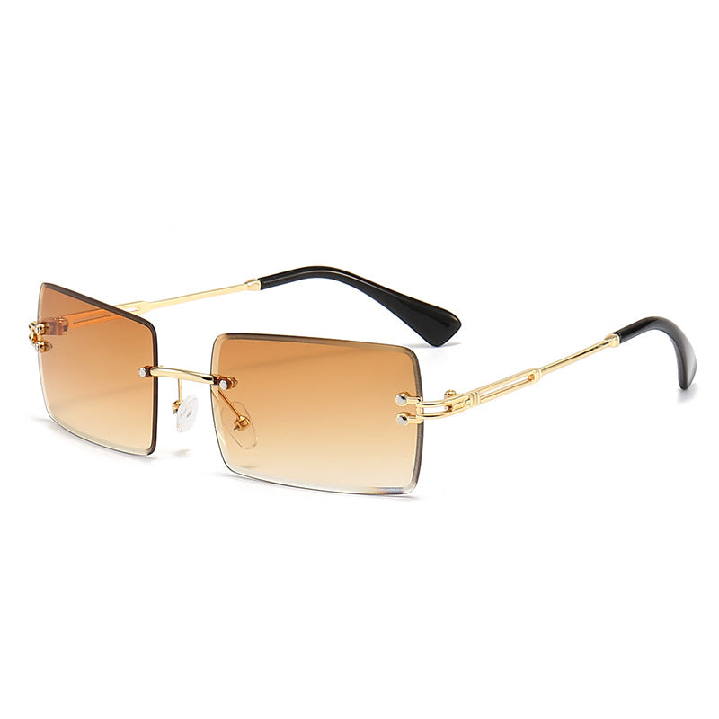 Damen modische rechteckige Sonnenbrille mit Gradient-Gläsern Brehn