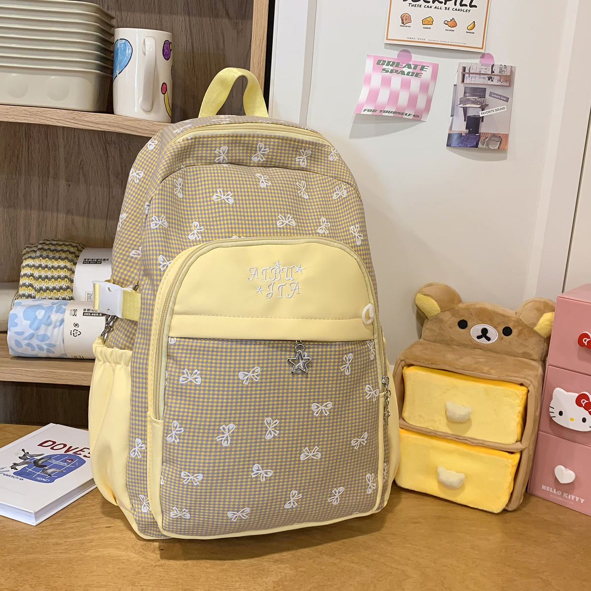 Stylischer kariert gemusterter Rucksack Brehn