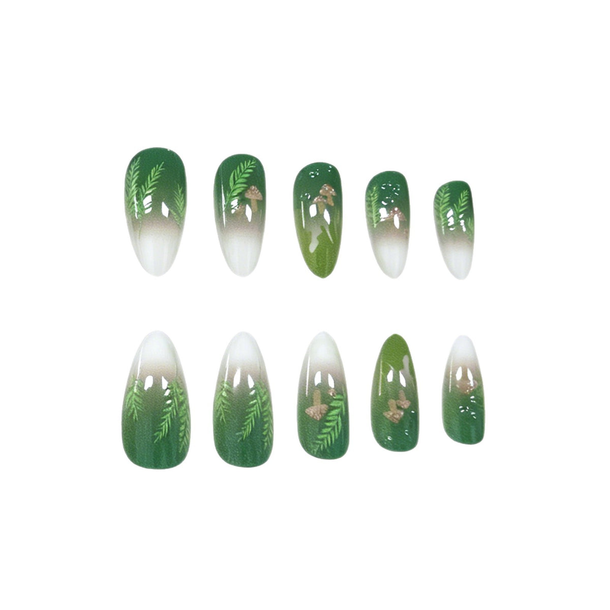 Elegante blatt-inspirierte Stiletto-Nagelverbesserungen Brehn
