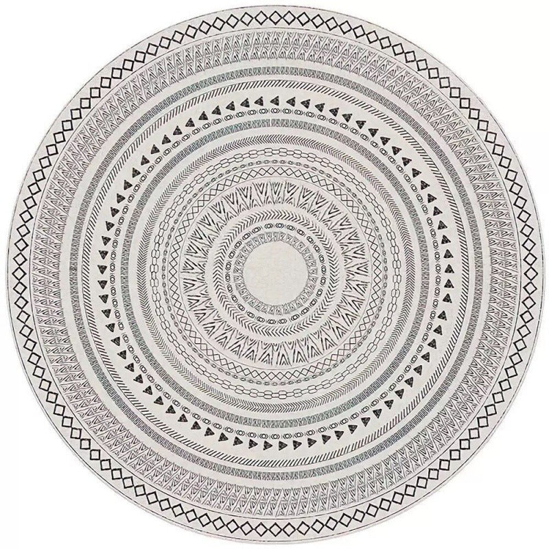 Kreisförmiger Vintage Blumenbereichsteppich Brehn