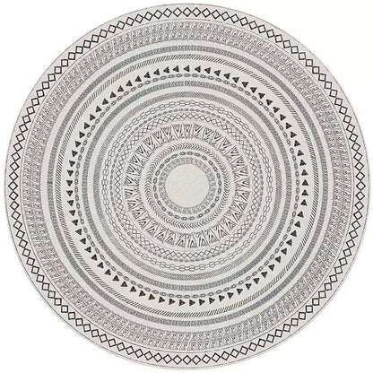 Kreisförmiger Vintage Blumenbereichsteppich Brehn
