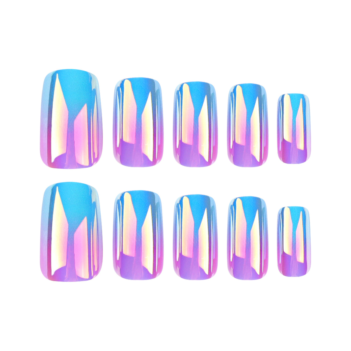 Künstliche Nagelkunst im holografischen Design Brehn