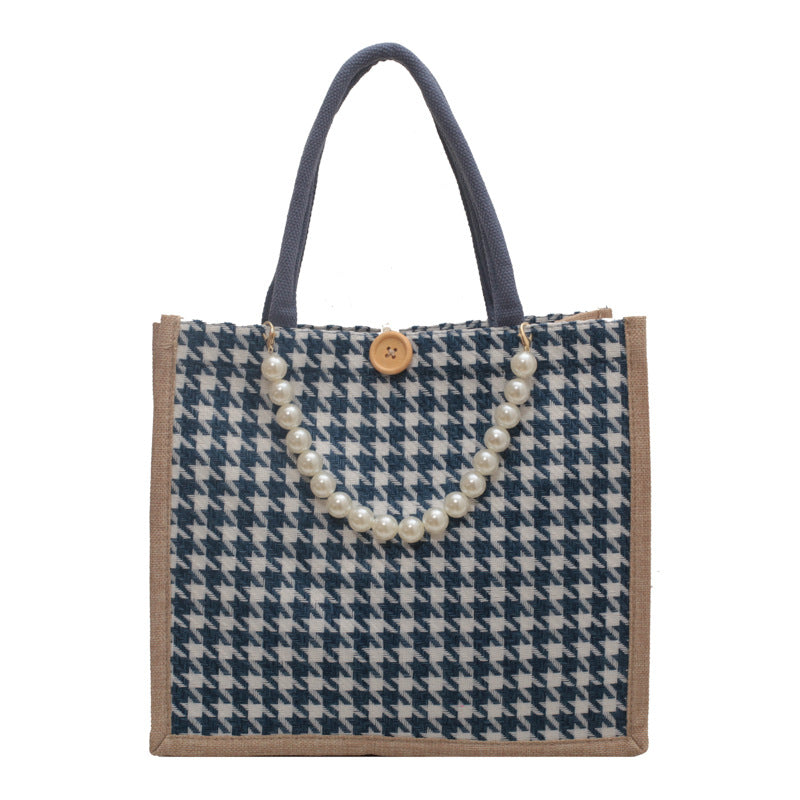 Hahnentritt-Muster Tote-Bag