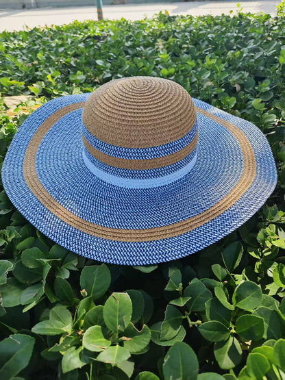 Eleganter Sonnenhut mit Breiter Krempe und Dezentem Streifenmuster Brehn