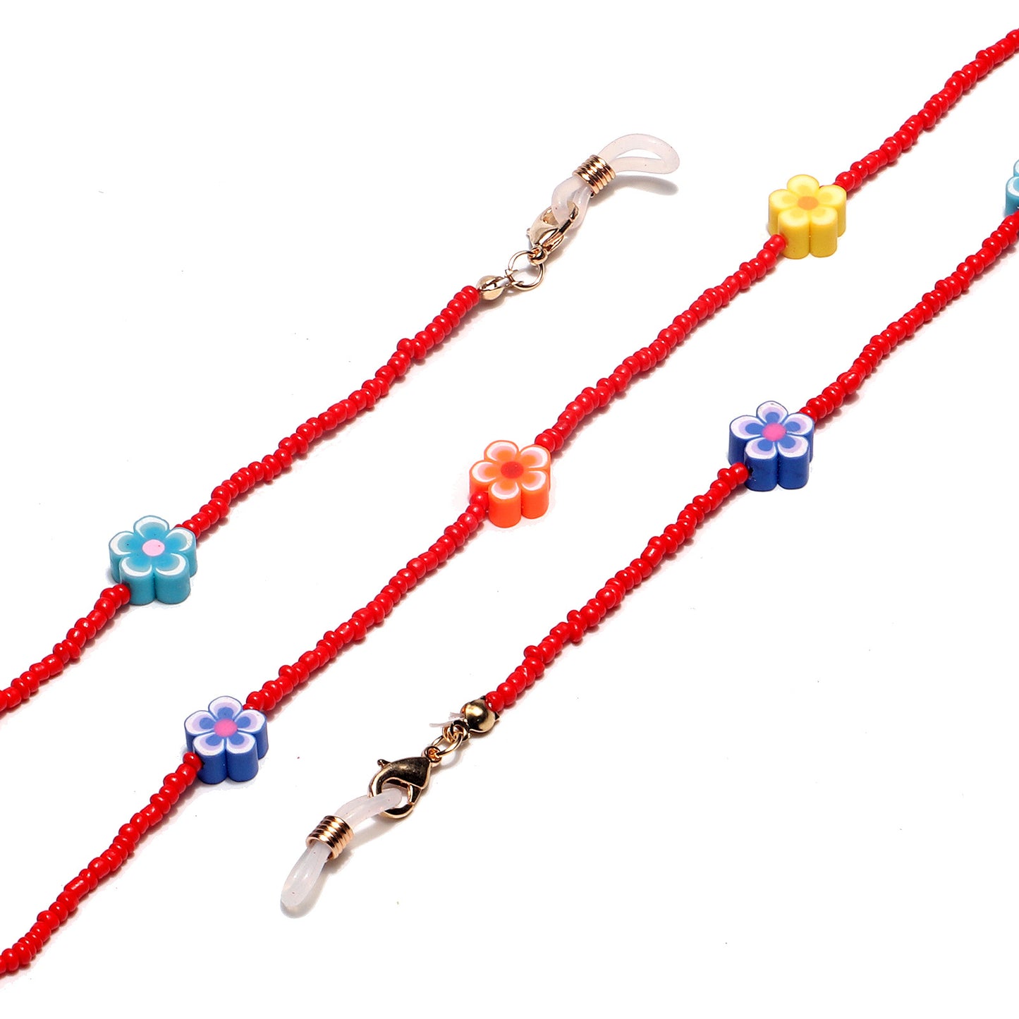 Bunte Blumige Perlen Brillen Kette Brehn