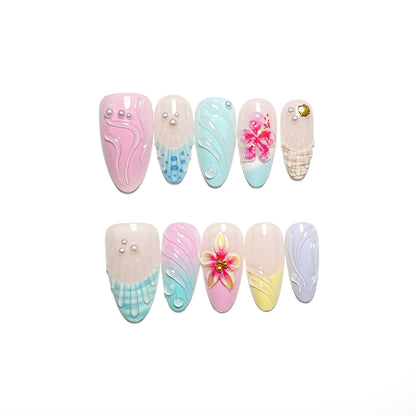 Dekoratives florales Press-On-Nagelset