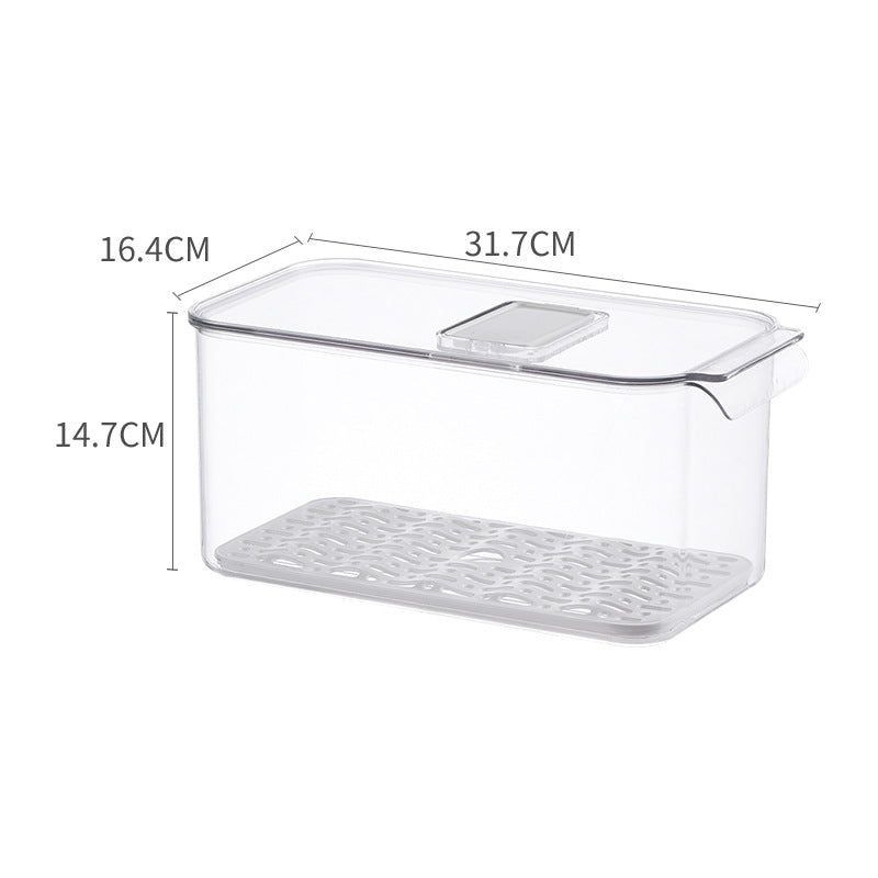 Kühlschrank-Organizer und Frischebox mit abnehmbarem Belüftungsrost und stapelbarem Design