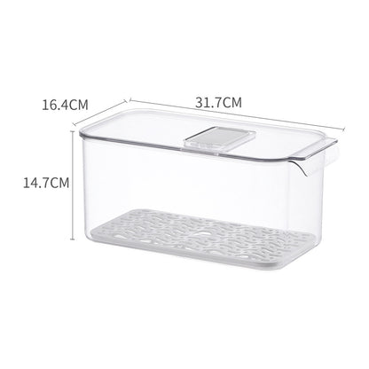 Kühlschrank-Organizer und Frischebox mit abnehmbarem Belüftungsrost und stapelbarem Design