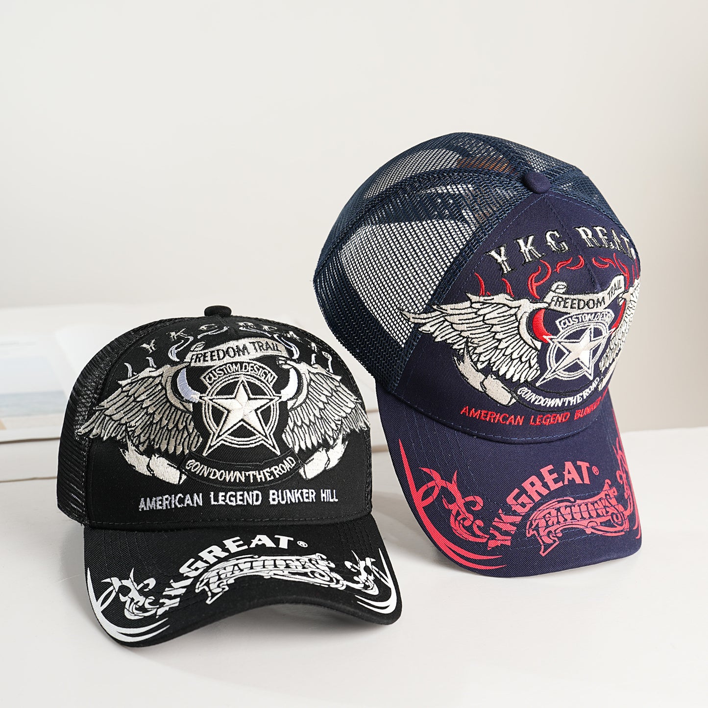 Unisex Trucker Cap mit grafischem Design und atmungsaktivem Netz Brehn
