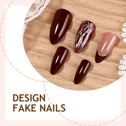 Kunstnagelset mit elegantem Design und 3D-Details Brehn