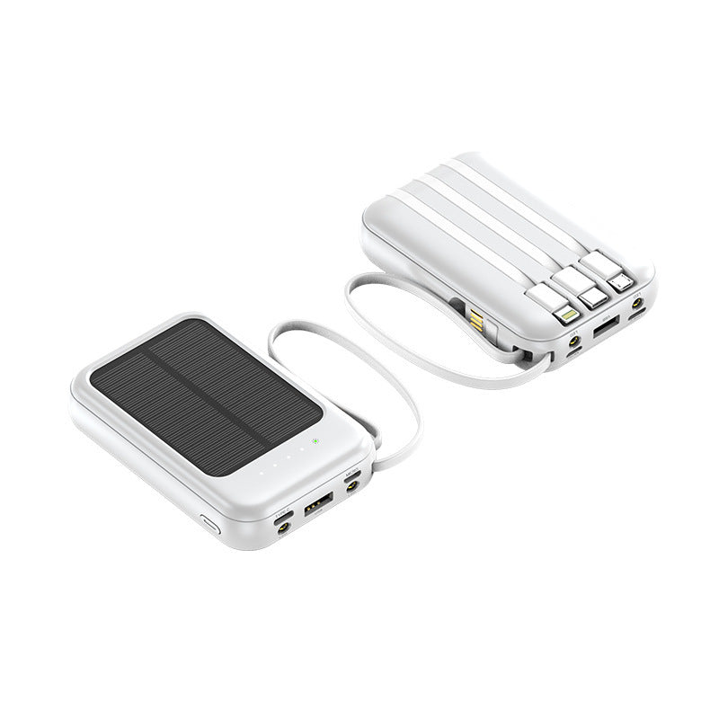 Tragbare Solar-Powerbank mit multifunktionalen Ladeanschlüssen und intelligentem LED-Display Brehn