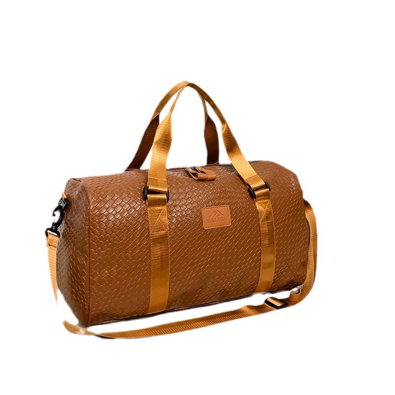 Elegante Woven Leather Duffle Bag