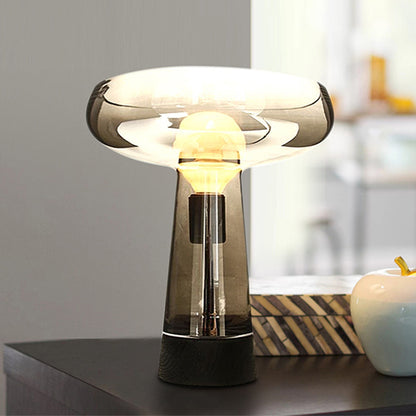 Elegante transparente Glas Tischlampe