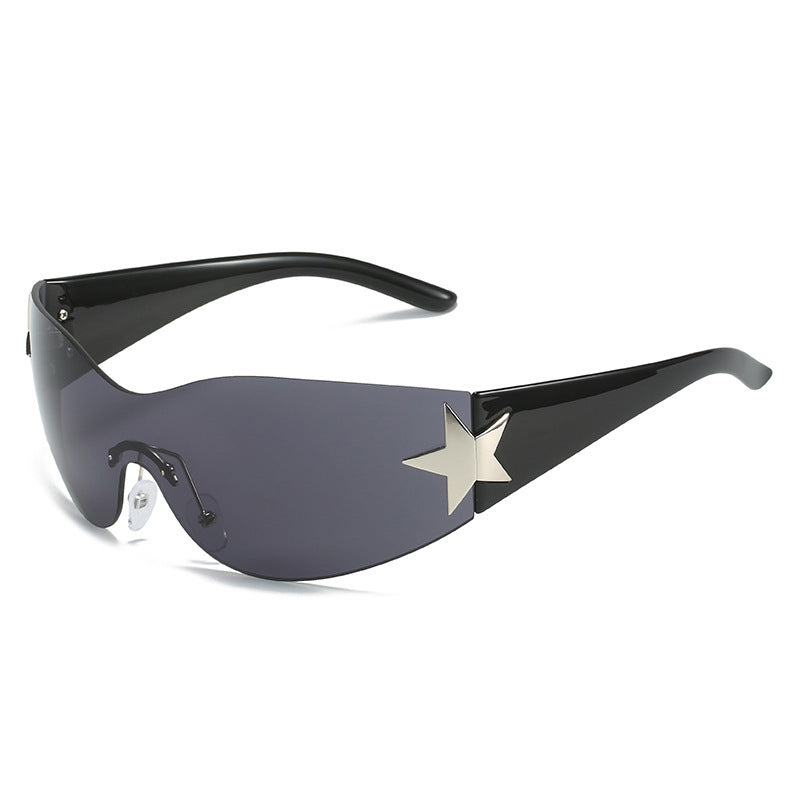 Modebewusste Shield-Sonnenbrille mit Sternakzent Brehn