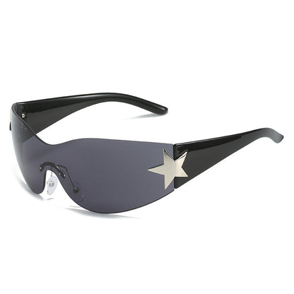Modebewusste Shield-Sonnenbrille mit Sternakzent Brehn