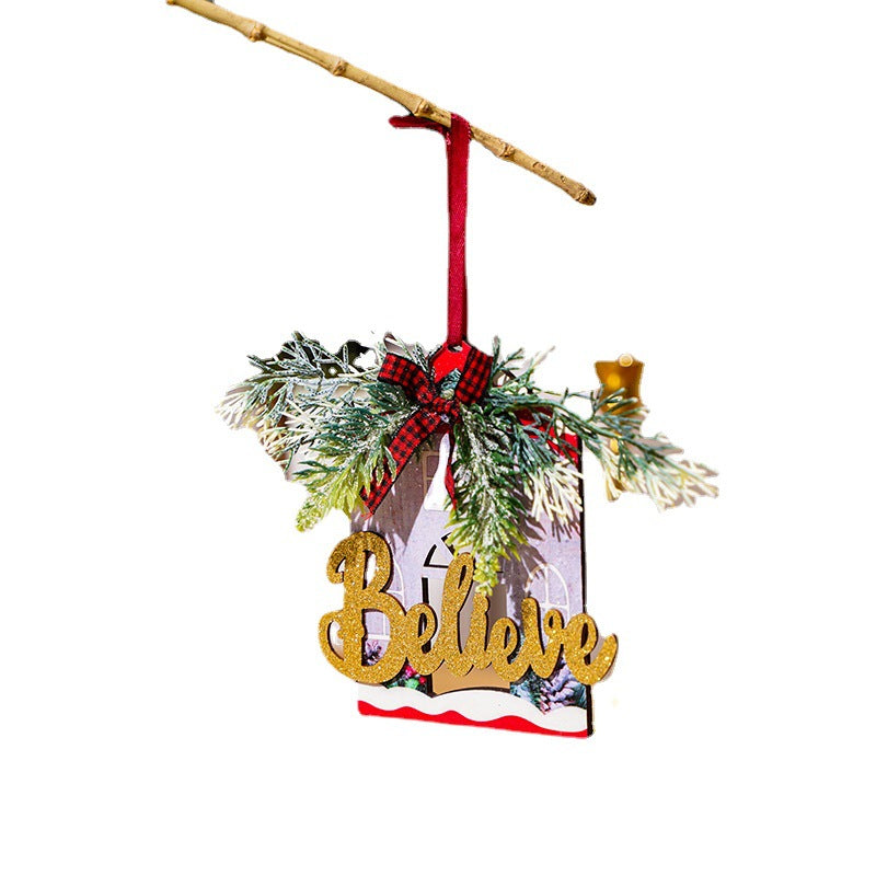Dekoratives Holzschild mit Weihnachtsbotschaft Brehn