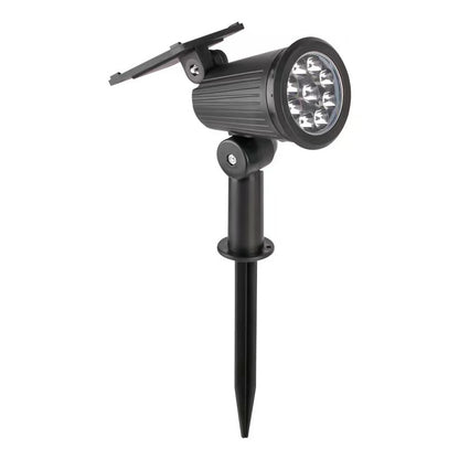 Verstellbarer Solar-LED-Gartenstrahler mit schwenkbarem Kopf, integriertem Solarpanel und wetterfestem Gehäuse Brehn