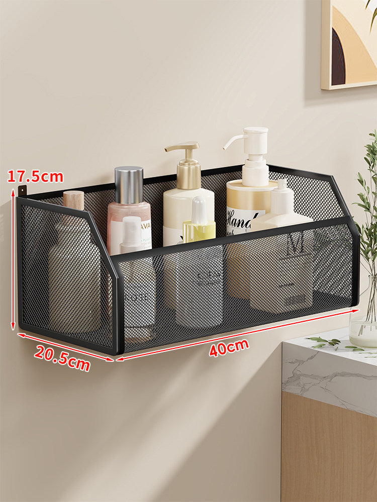 Wandmontierter Metall-Mesh-Vanität-Organizer-Regal mit verborgener Montage