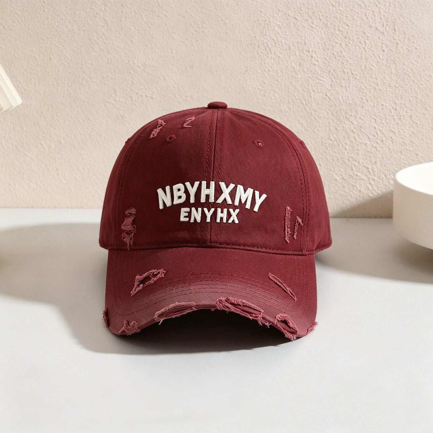Herren Casual Distressed Texturiertes Baseball Cap Brehn