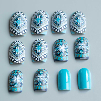 Künstlerisches Boho Nagelkunst Set