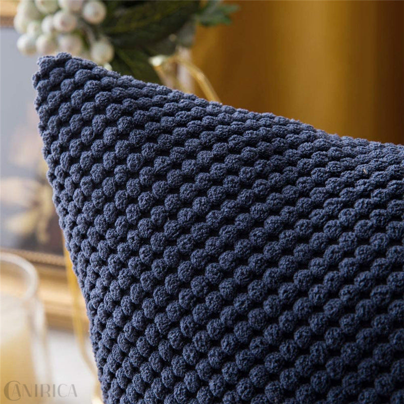 Quadratischer dekorativer Kissenbezug mit handtuftetem Pompon‑Tufting und weichem Baumwollmix Brehn