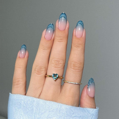 Glamouröse Glitzer-Stiletto Press-On Nägel Brehn