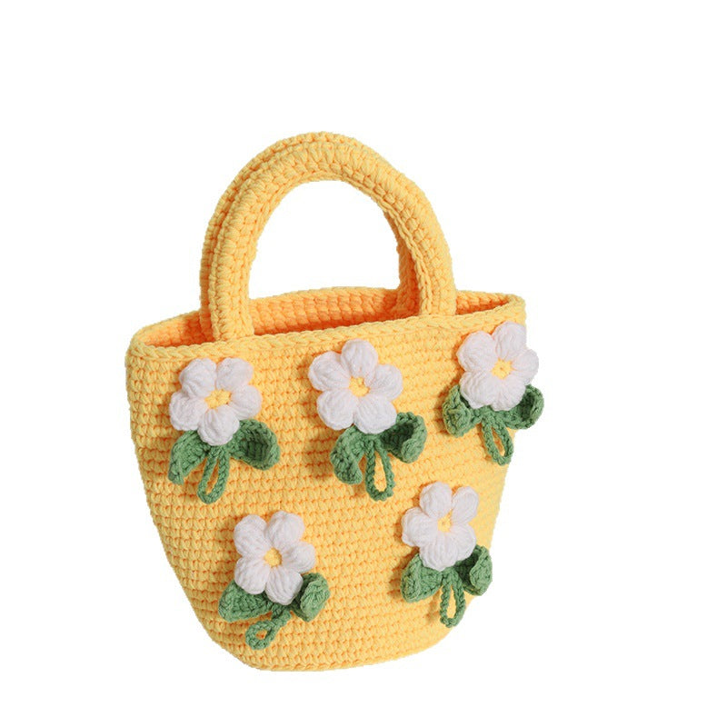 Damen Gehäkelte Handtasche mit Blumenakzenten Brehn