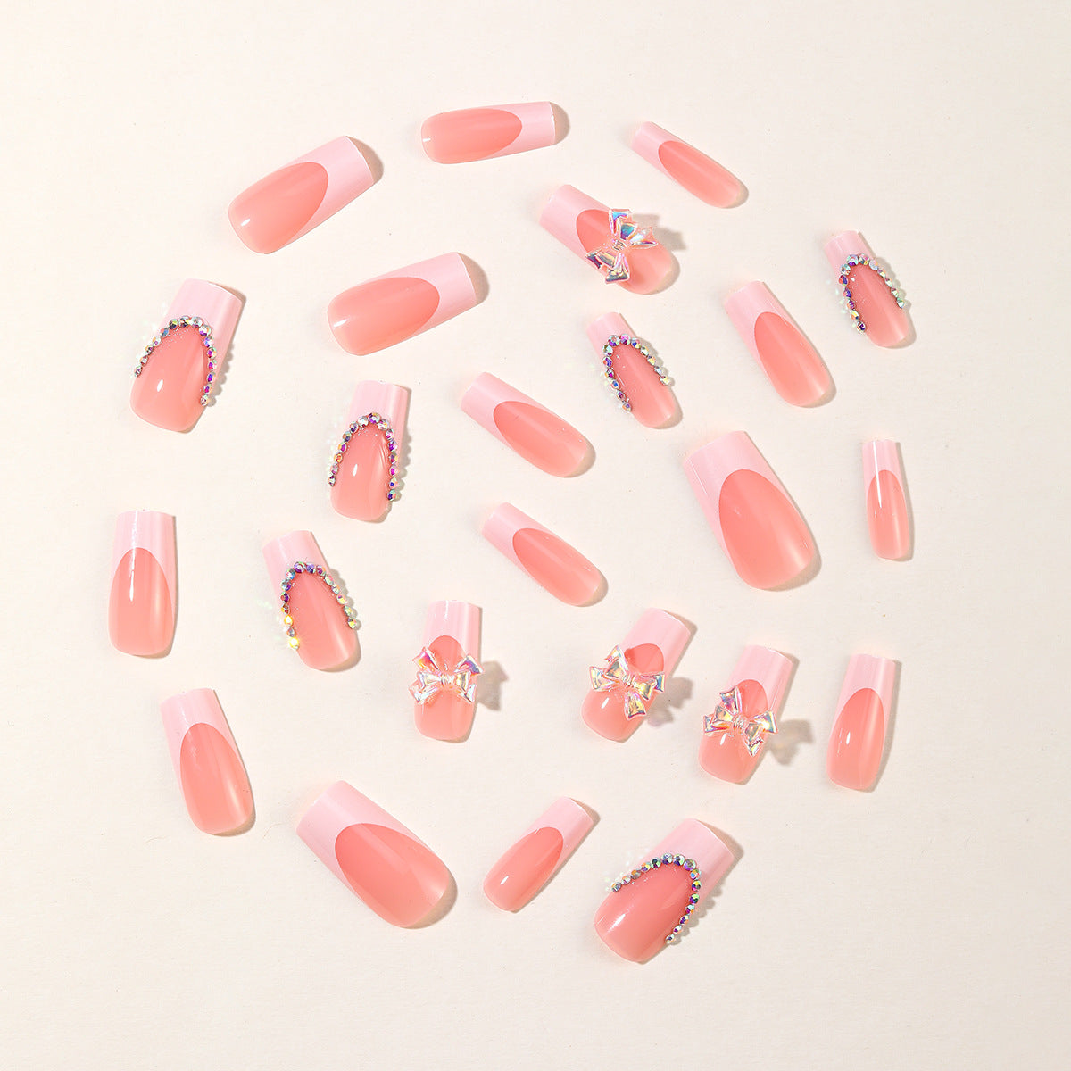 Elegante 3D Französische Spitze Nagelverlängerungen Brehn