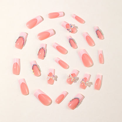 Elegante 3D Französische Spitze Nagelverlängerungen Brehn