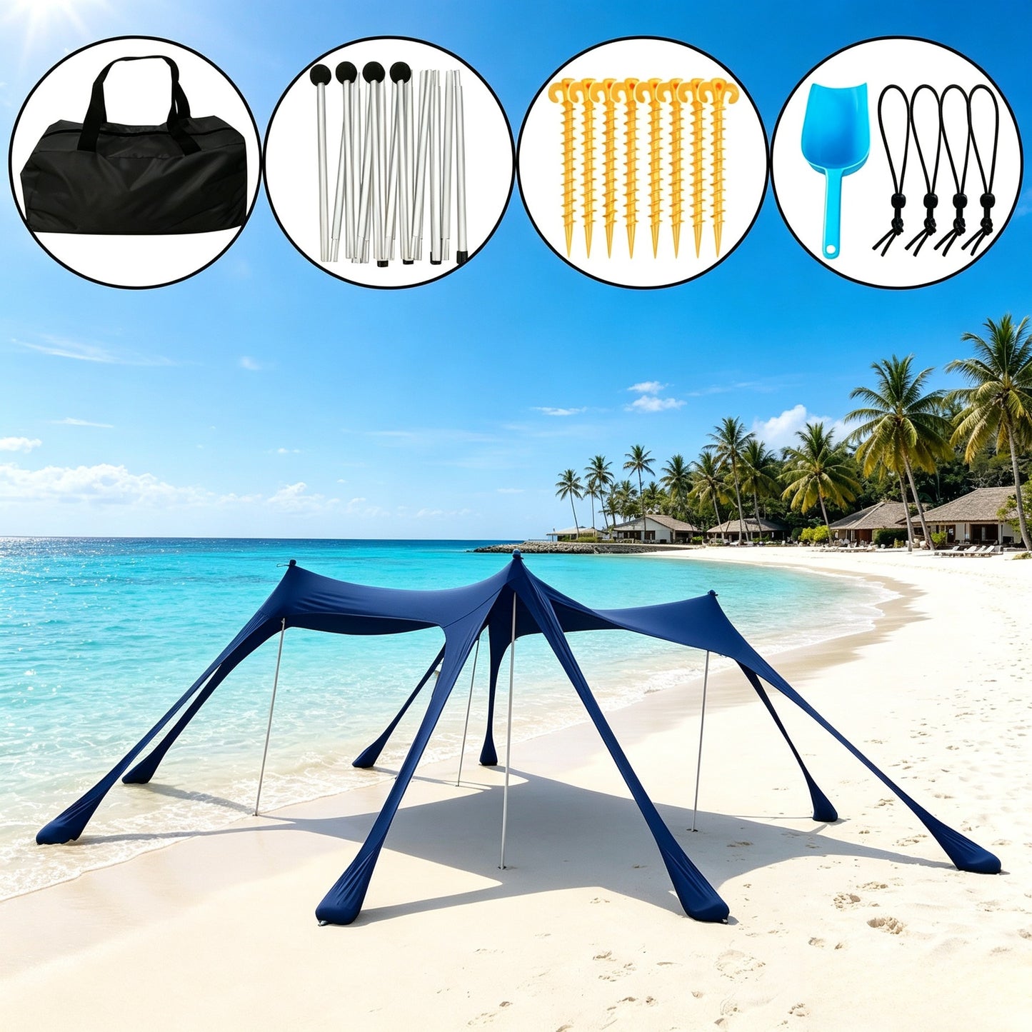 Tragbare Strand-Schatten-Kuppel Brehn