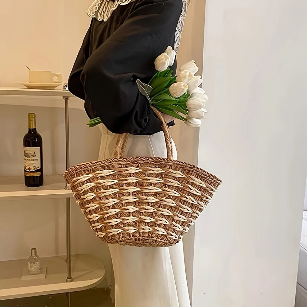 Elegante Handgeflochtene Einkaufstasche Brehn