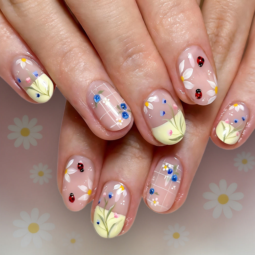 Künstlerische Floral Press-On Nägel Brehn