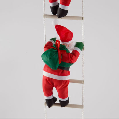 Dekorative Weihnachtsmann Figur auf Leiter