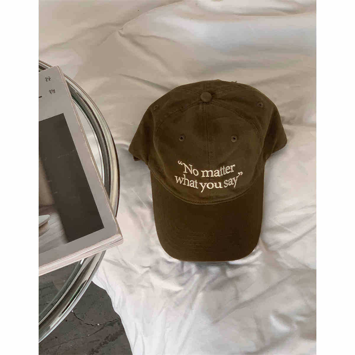 Damen Casual Bestickte Statement Cap Brehn