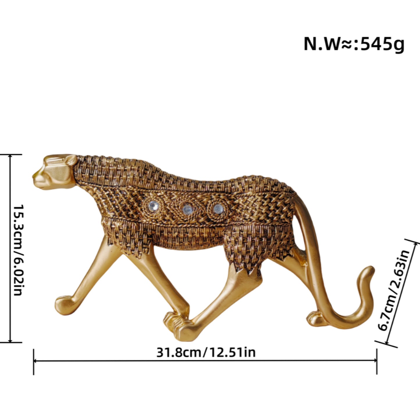 Elegante Dekofigur eines Panther Brehn
