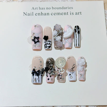 Musikthemen-Press-On-Nagelkunst-Set