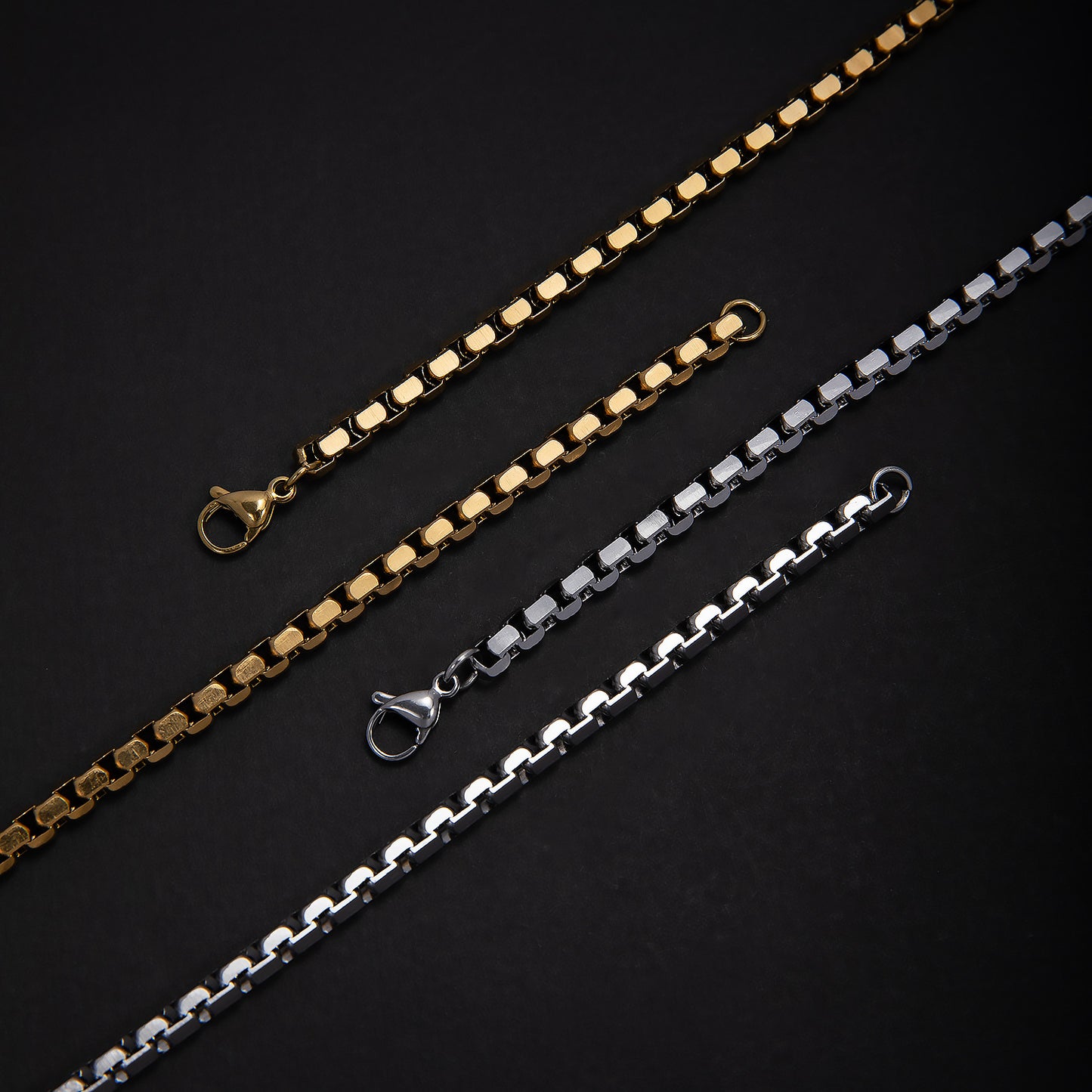 Edelstahl Ketten-Halskette und Armband Set Brehn