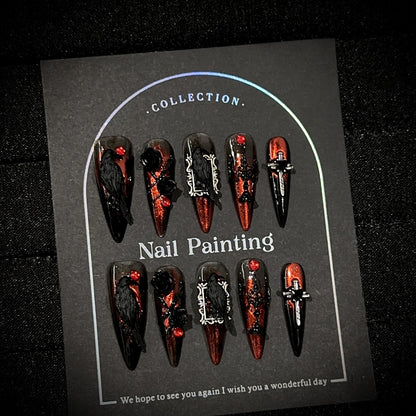 Gothic-inspiriertes Press-On Nagelset
